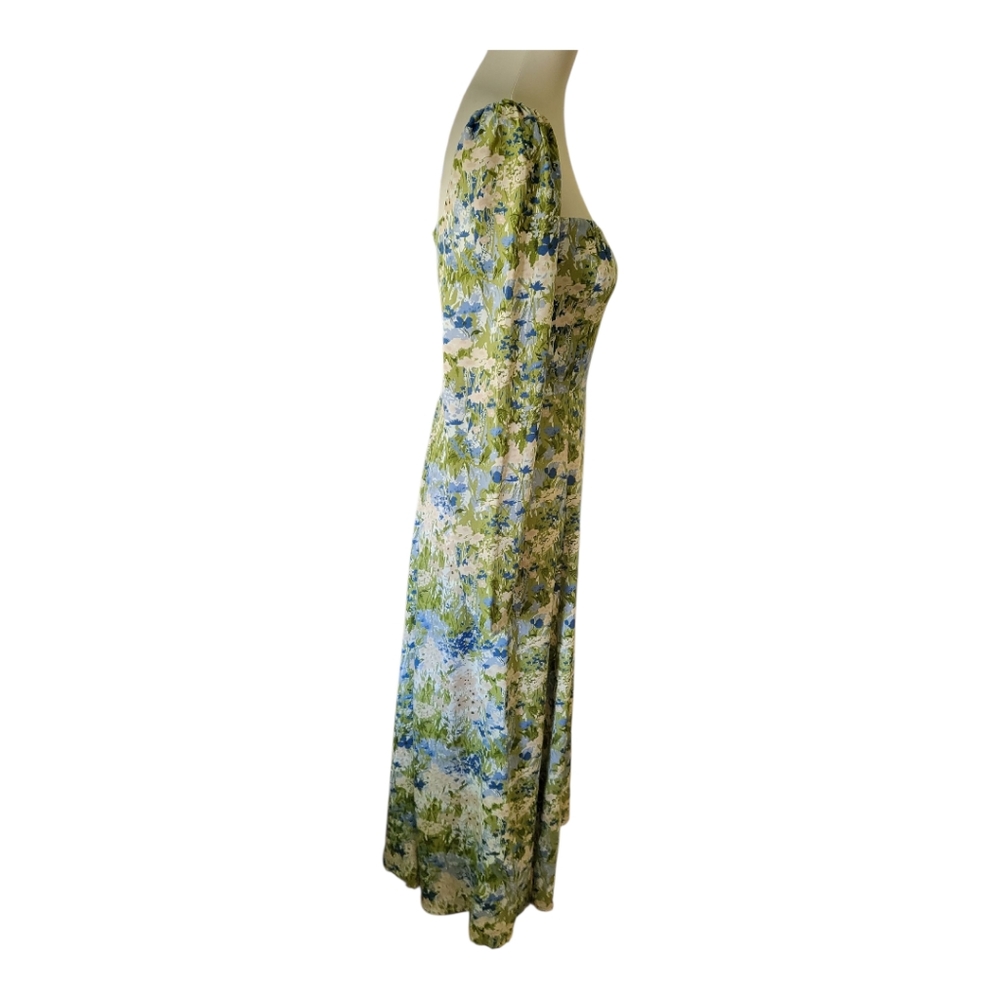 Reformation Sigmund Squareneck Midi-Dress Womens Size 6 New - Picture 5 of 9